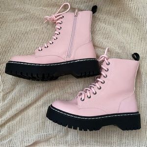 Mix No.6 Light Pink Combat Boots NWOT
